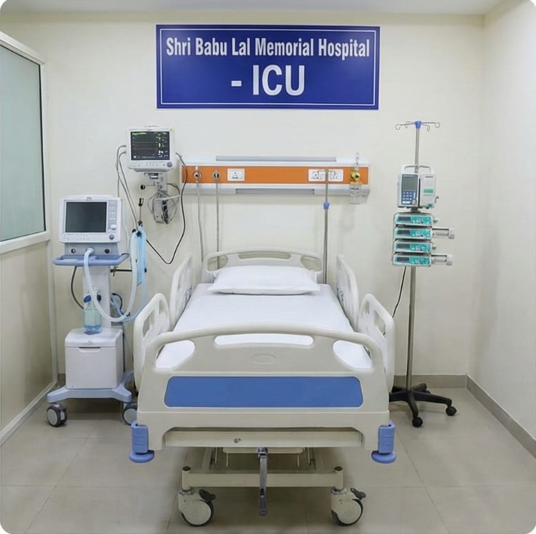 Doctors and medical staff working at Shri Babu Lal Memorial Hospital